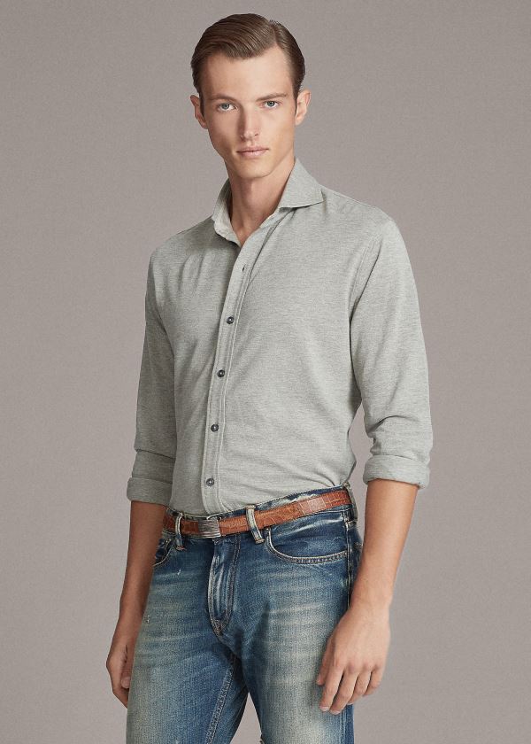 Ralph Lauren Keaton Washed Piqué Skjorter Herre Danmark (IRQHO6451)